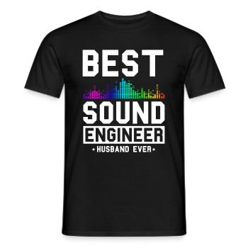 Ingénieur du son Tontechniker - T-shirt homme - noir - Devant - AI Model Male 178 light (178cm)