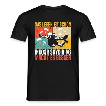 Indoor Skydiving - Men's T-Shirt - black - Front - AI Model Male 178 light (178cm)