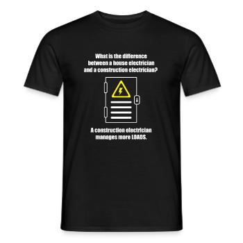 Electrician Electrical Engineer Electronics Technician - Men's T-Shirt - black - Front - AI Model Male 178 light (178cm)