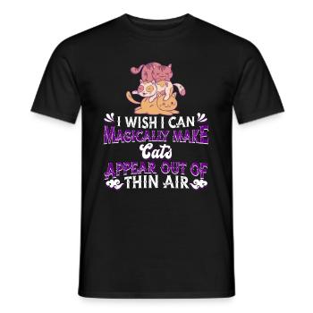 Location de chat Chat Domestique Cat - T-shirt homme - noir - Devant - AI Model Male 178 light (178cm)