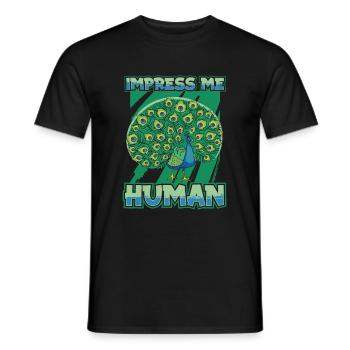 Peacock Bird - Men's T-Shirt - black - Front - AI Model Male 178 light (178cm)