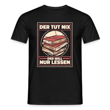 Bücherwurm Leseratte Buch Lesen - Männer T-Shirt - Schwarz - Vorne - AI Model Male 178 light (178cm)