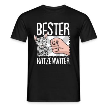 Location de chat Chat Domestique Cat - T-shirt homme - noir - Devant - AI Model Male 178 light (178cm)