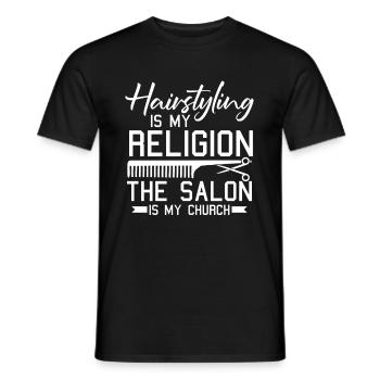 Coiffeur Coiffeur Coiffure Coiffure Coiffure Coiffure - T-shirt homme - noir - Devant - AI Model Male 178 light (178cm)