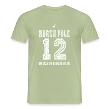Rennes du pôle Nord - Numéro 12 - T-shirt homme - vert sauge - Devant - AI Model Male 178 light (178cm)