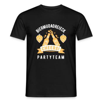 Biermudadreieck Partyteam - Hopfen und Bier Party - Männer T-Shirt - Schwarz - Vorne - AI Model Male 178 light (178cm)