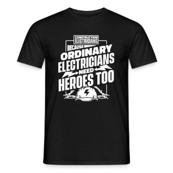 Électricien Ingénieur électricien Technicien en électronique - T-shirt homme - noir - Devant - AI Model Male 178 light (178cm)