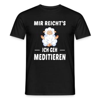 Meditation Meditieren Spruch Lustig Schaf Yoga - Männer T-Shirt - Schwarz - Vorne - AI Model Male 178 light (178cm)