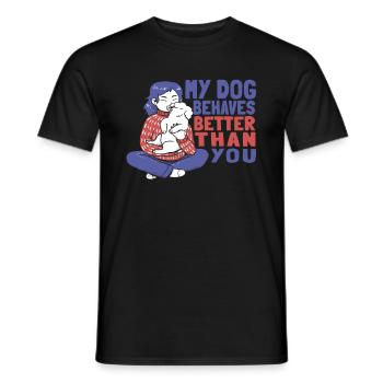 Dresseur de chiens Dresseur de chiens - T-shirt homme - noir - Devant - AI Model Male 178 light (178cm)