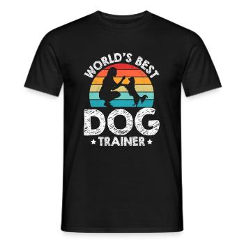 Dog trainer Dog trainer - Men's T-Shirt - black - Front - AI Model Male 178 light (178cm)
