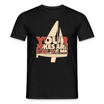 Sailing Sailboat Wordplay Sailors Sailors - Men's T-Shirt - black - Front - AI Model Male 178 light (178cm)