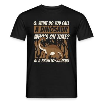 Dinosaur Adult dinosaur - Men's T-Shirt - black - Front - AI Model Male 178 light (178cm)