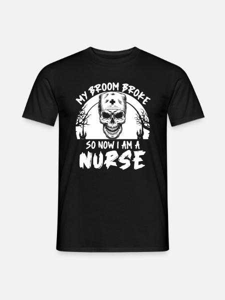 Halloween Skull Nurse - Men's T-Shirt - black