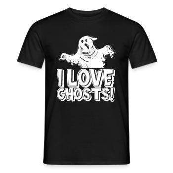 Halloween I Love Ghosts - Men's T-Shirt - black - Front - AI Model Male 178 light (178cm)