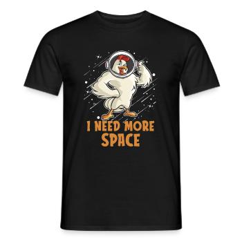 Chicken Hen Astronaute J’ai besoin de plus d’espace - T-shirt homme - noir - Devant - AI Model Male 178 light (178cm)