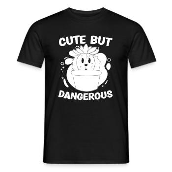 Cactus Garden Funny Cute But Dangerous - Men's T-Shirt - black - Front - AI Model Male 178 light (178cm)