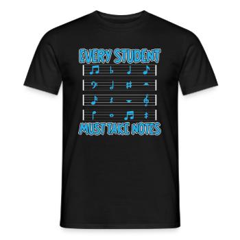 Music Teacher Music Teacher Sheet Music - Men's T-Shirt - black - Front - AI Model Male 178 light (178cm)