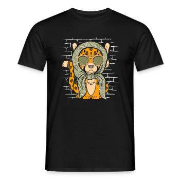 Cheetah Lunettes de soleil Echarpe - T-shirt homme - noir - Devant - AI Model Male 178 light (178cm)