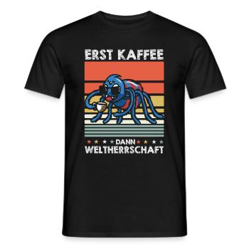 Spinne Kaffee-Sonnenbrille - Männer T-Shirt - Schwarz - Vorne - AI Model Male 178 light (178cm)