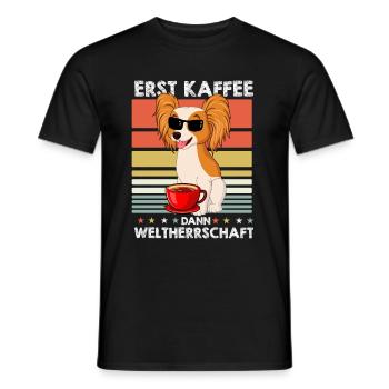 Papillon Sonnenbrille Kaffee - Männer T-Shirt - Schwarz - Vorne - AI Model Male 178 light (178cm)
