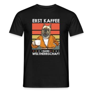 Brussels Griffon Kaffee - Männer T-Shirt - Schwarz - Vorne - AI Model Male 178 light (178cm)