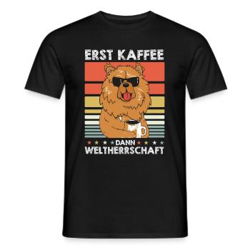 Chow Chow Kaffee-Sonnenbrille - Männer T-Shirt - Schwarz - Vorne - AI Model Male 178 light (178cm)