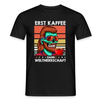 Vokuhila Sonnenbrille Kaffee - Männer T-Shirt - Schwarz - Vorne - AI Model Male 178 light (178cm)
