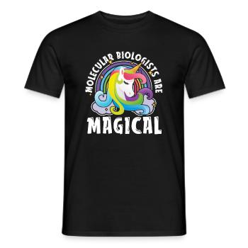 Biology Biologist Unicorn Molecular Biologist - Men's T-Shirt - black - Front - AI Model Male 178 light (178cm)
