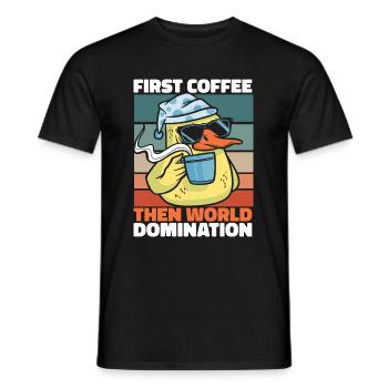 Ente Kaffee Sonnenbrille - Männer T-Shirt - Schwarz - Vorne - AI Model Male 178 light (178cm)