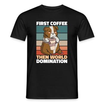 Meerschwein Meerschweinchen Kaffee - Männer T-Shirt - Schwarz - Vorne - AI Model Male 178 light (178cm)