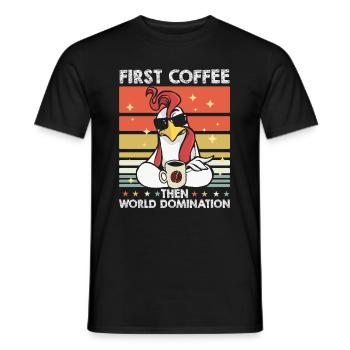 Hahn Gockel Kaffee Sonnenbrille - Männer T-Shirt - Schwarz - Vorne - AI Model Male 178 light (178cm)