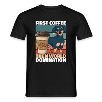 Dackel Dachshund Kaffee - Männer T-Shirt - Schwarz - Vorne - AI Model Male 178 light (178cm)
