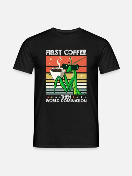Mantis Gottesanbeterin Sonnenbrille Kaffee - Männer T-Shirt - Schwarz