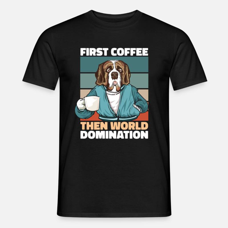 Bernhardiner Kaffee - Männer T-Shirt - Schwarz