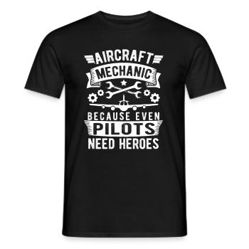 Flugzeug Mechaniker Lustig - Männer T-Shirt - Schwarz - Vorne - AI Model Male 178 light (178cm)