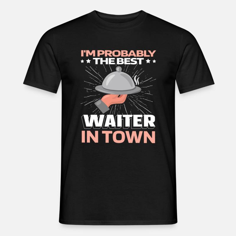 Kellner Kellnerin Witzig - Männer T-Shirt - Schwarz