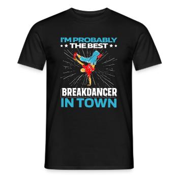 Breakdance Breakdancer Breakdancing Funny - Men's T-Shirt - black - Front - AI Model Male 178 light (178cm)
