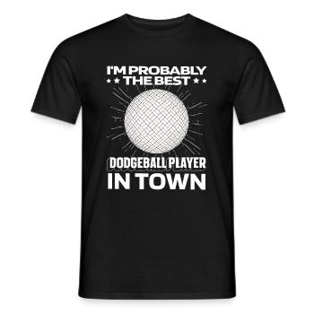Dodgeball drôle - T-shirt homme - noir - Devant - AI Model Male 178 light (178cm)