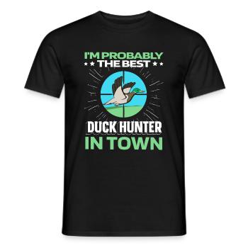 Ente Jagd Entenjagd Witzig - Männer T-Shirt - Schwarz - Vorne - AI Model Male 178 light (178cm)