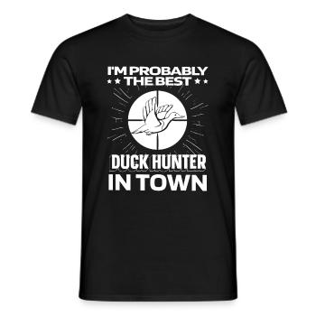 Ente Jagd Entenjagd Witzig - Männer T-Shirt - Schwarz - Vorne - AI Model Male 178 light (178cm)
