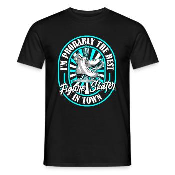 Figure skating Figure skater Witzig - Men's T-Shirt - black - Front - AI Model Male 178 light (178cm)