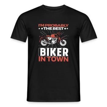 Motorcycle Biker Motorbike Funny - Men's T-Shirt - black - Front - AI Model Male 178 light (178cm)