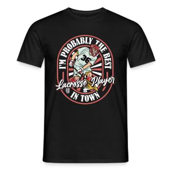 Lacrosse Funny - Men's T-Shirt - black - Front - AI Model Male 178 light (178cm)