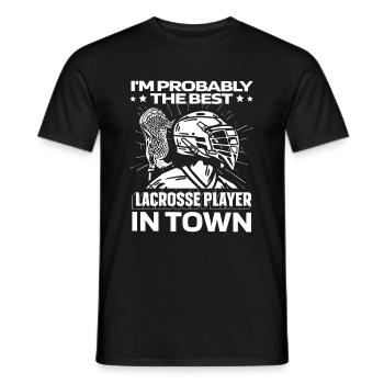 Lacrosse Funny - Men's T-Shirt - black - Front - AI Model Male 178 light (178cm)