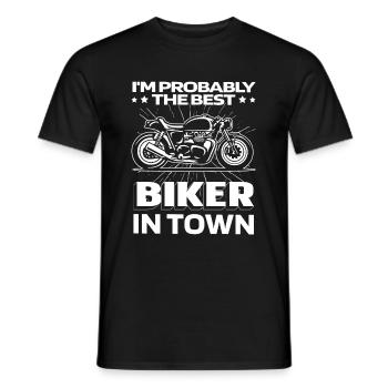 Motorcycle Biker Motorbike Funny - Men's T-Shirt - black - Front - AI Model Male 178 light (178cm)