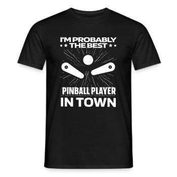 Pinball drôle - T-shirt homme - noir - Devant - AI Model Male 178 light (178cm)