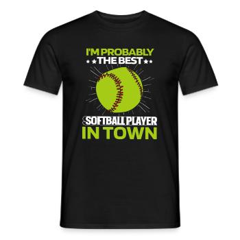 Softball - Männer T-Shirt - Schwarz - Vorne - AI Model Male 178 light (178cm)