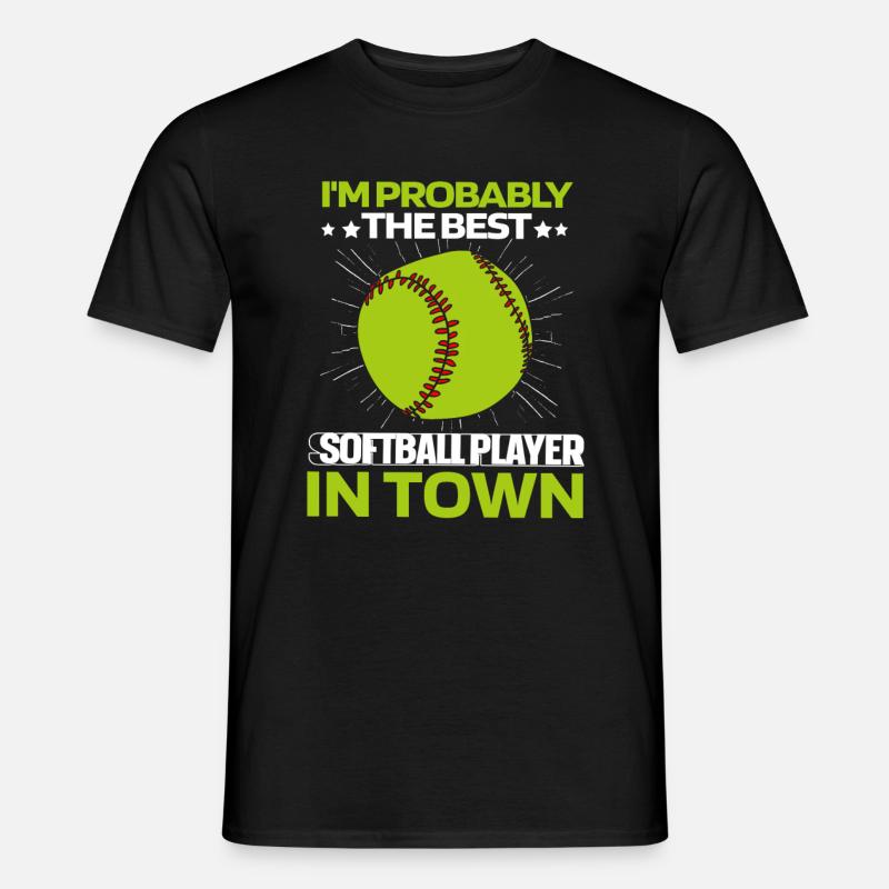 Softball - Männer T-Shirt - Schwarz
