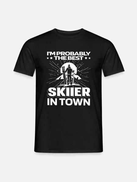 Skiing Apres Ski Funny - Men's T-Shirt - black