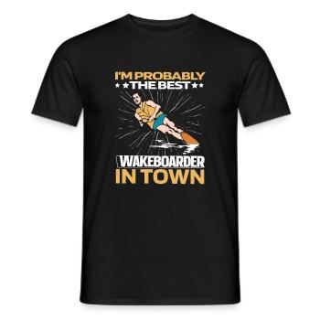 Wakeboard Wakeboarder Witzig - Männer T-Shirt - Schwarz - Vorne - AI Model Male 178 light (178cm)